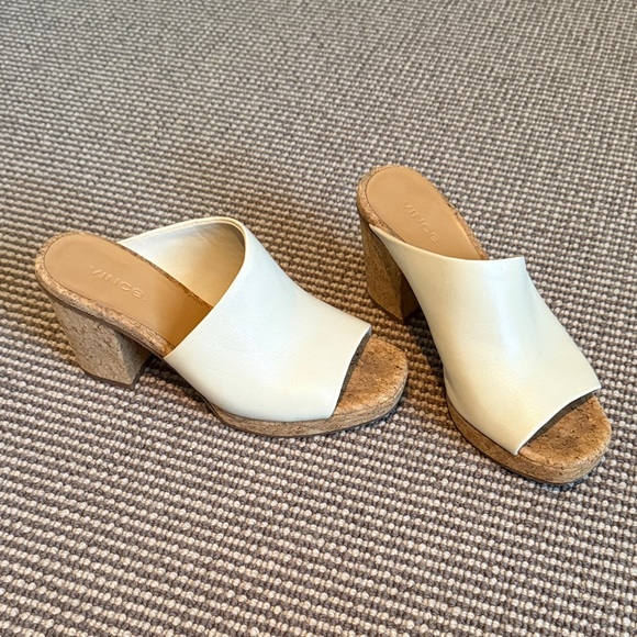 Vince Shoes - Vince Cream Women's Block Heel Mules